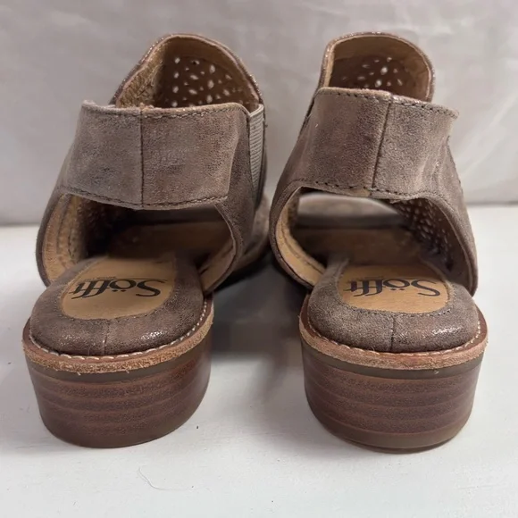 Söfft Nalda Metallic Suede Sandals Women’s 6M – Distressed Leather Comfort Chic - Picture 3 of 14